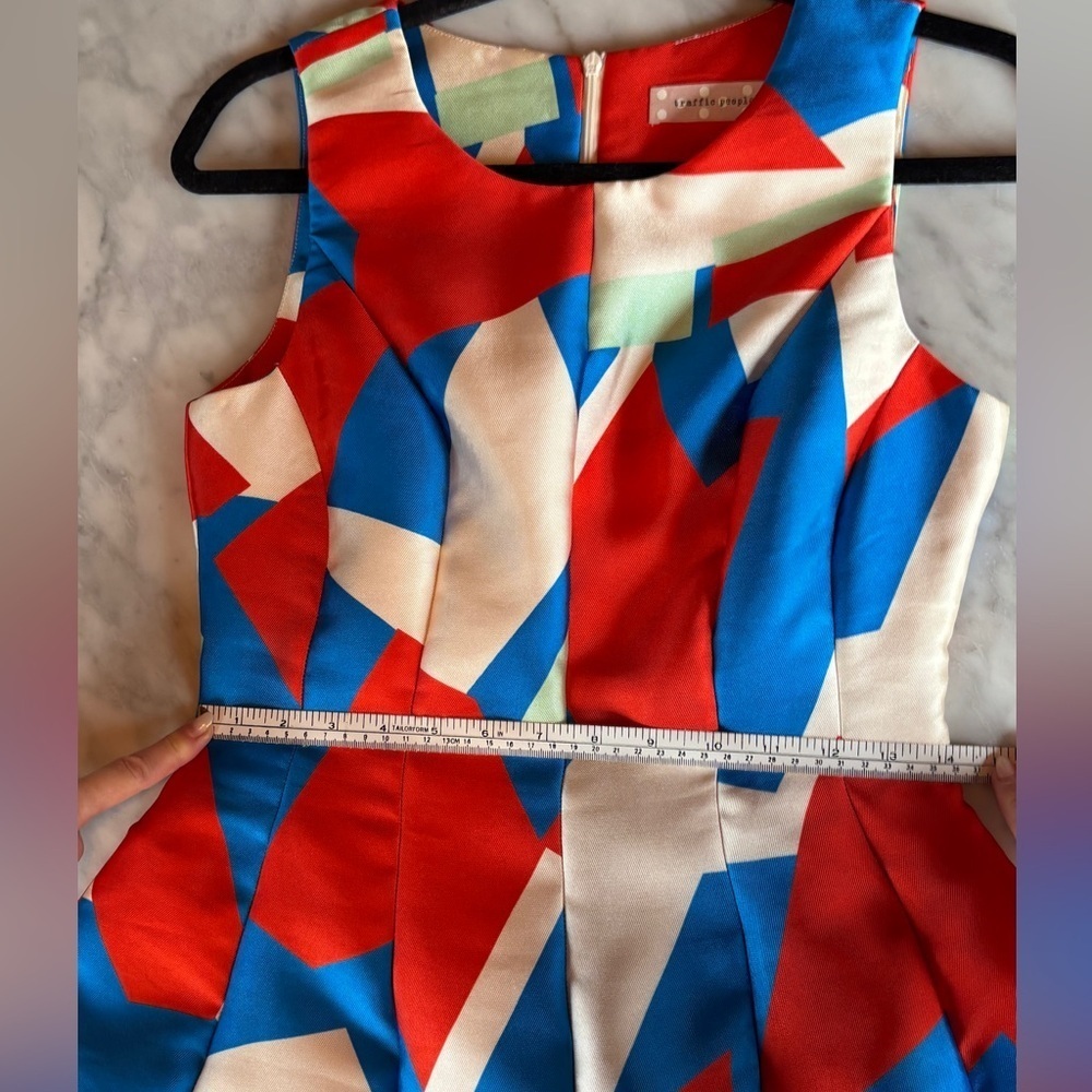 Geometric print sleeveless dress size S non stretch - Picture 11 of 15